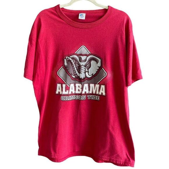 Vintage‎ Russell Alabama Crimson Tide Elephant Shirt Size Large Red - Picture 1 of 4